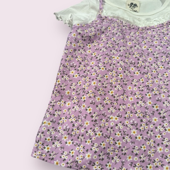 Girls Lily Bleu Charming Lilac Floral Print Camisole Tee Shirt Size 8 - Picture 2 of 8